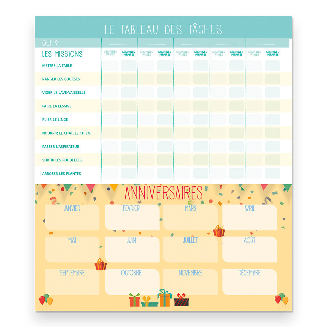 Blueline Fridgeplanner™ Maxi Magnet Calendar, 17 Months, 2026-2027, French C174110FA-27