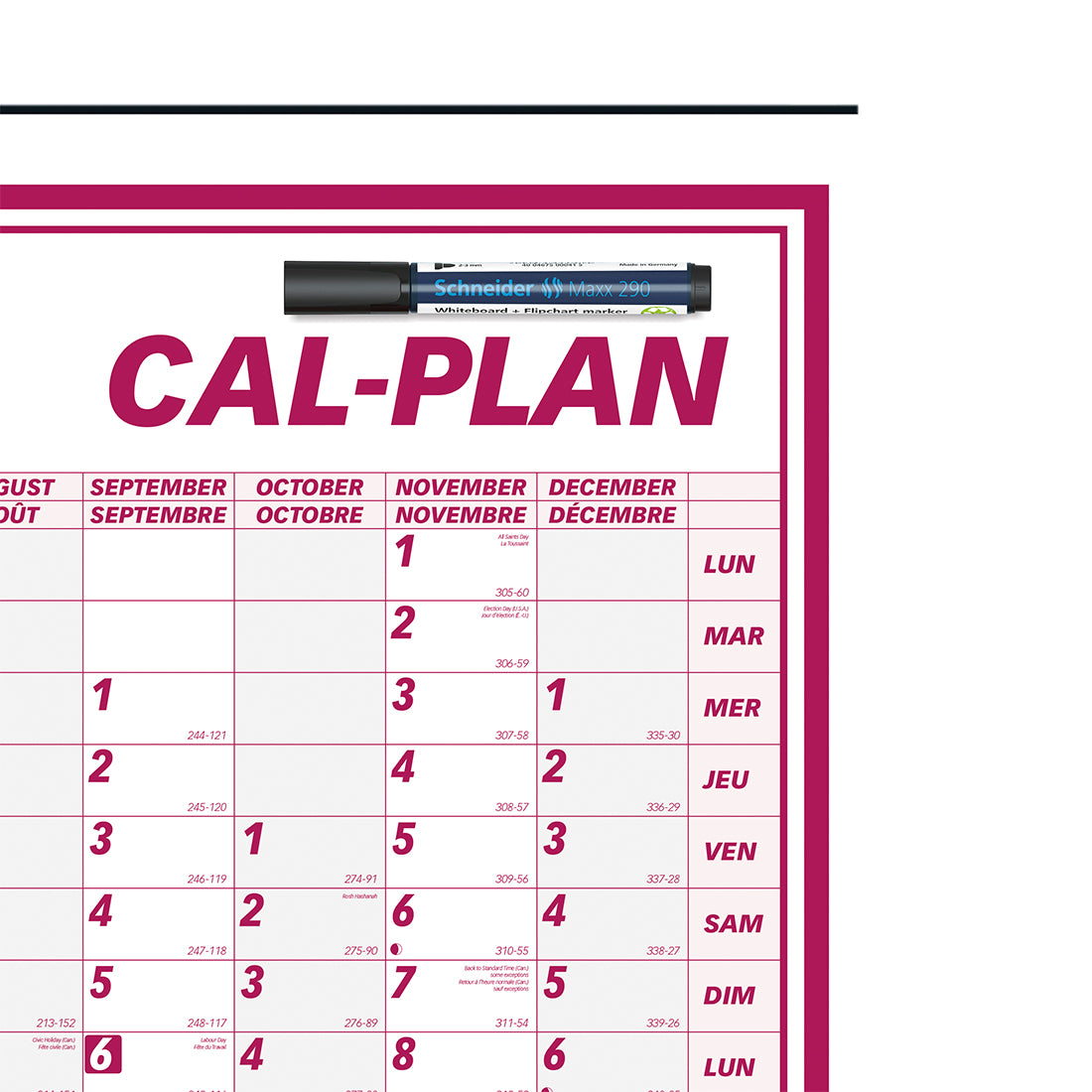 Yearly Wall Planner, Cal-Plan, Bilingual, 2027 C177367-27 Brownline Canada