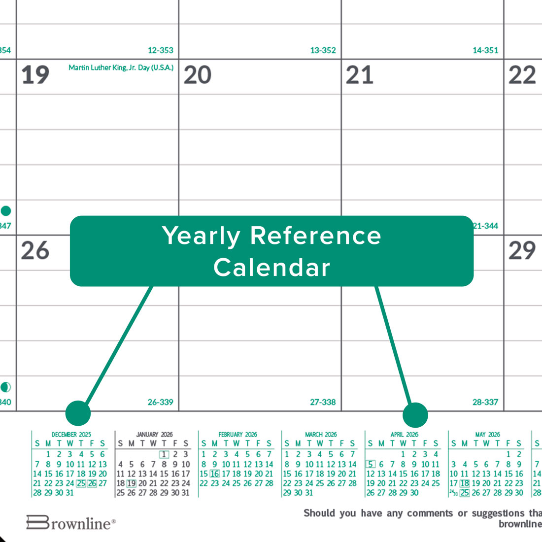 Brownline EcoLogix Monthly Desk Pad 2026, English C177437-26