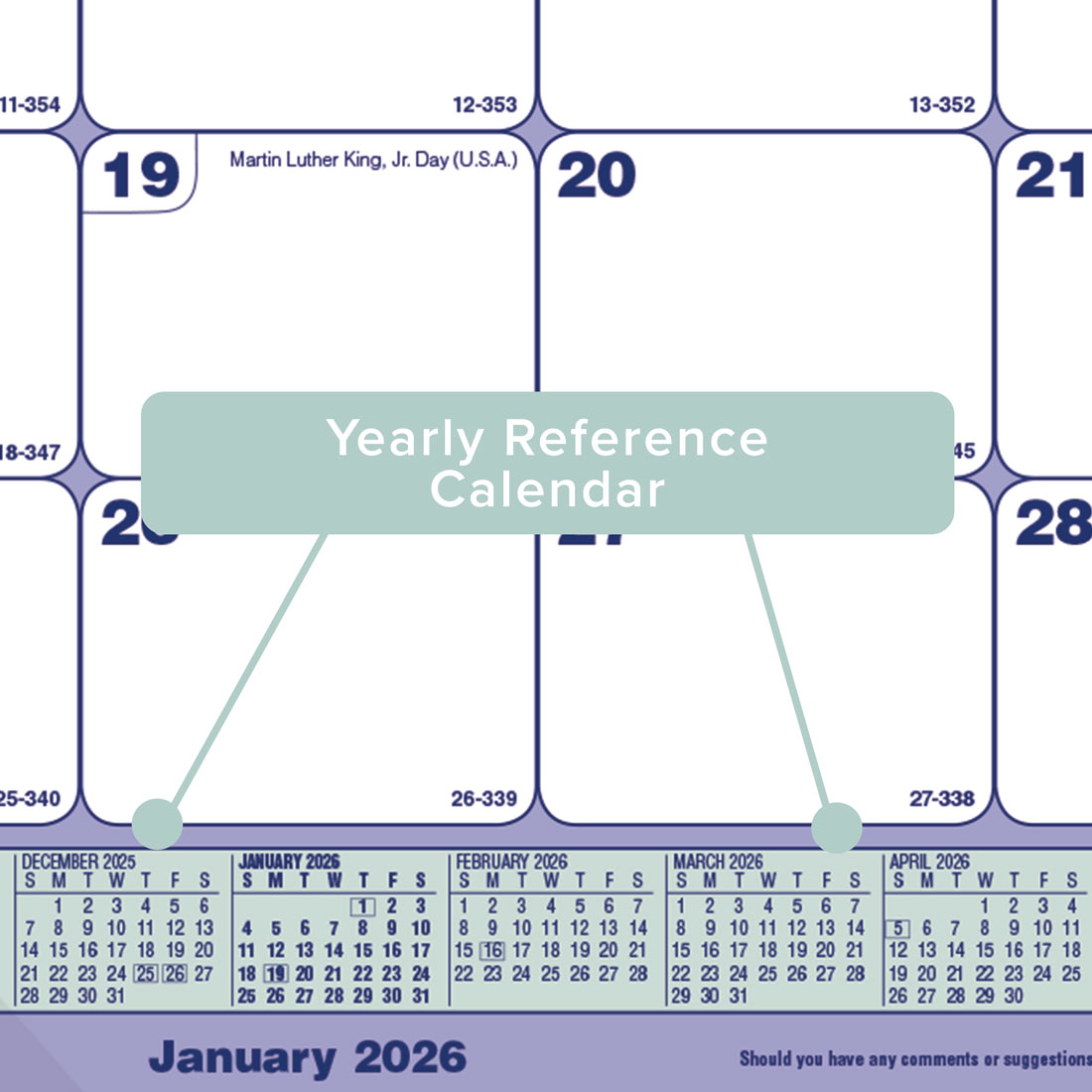 Brownline Monthly Desk Pad or Wall Calendar 2026, English C181700-26