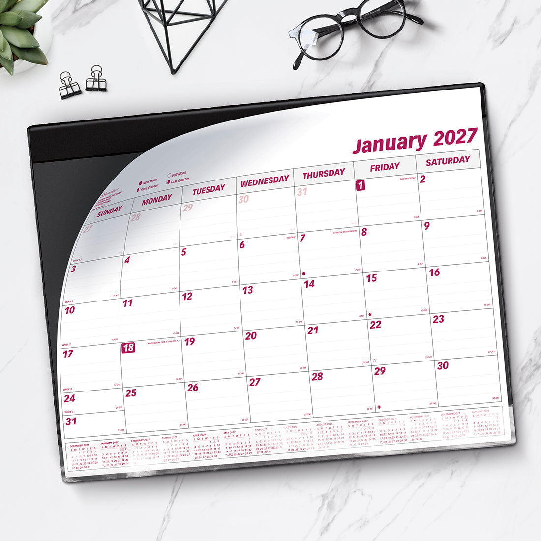 Monthly Desk Pad Calendar, English, 2027 C191924R-27 Brownline Canada