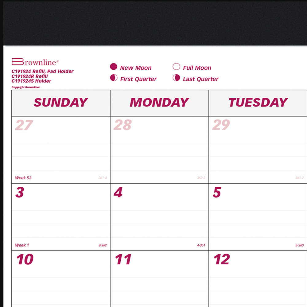 Monthly Desk Pad Calendar, English, 2027 C191924-27 Brownline Canada