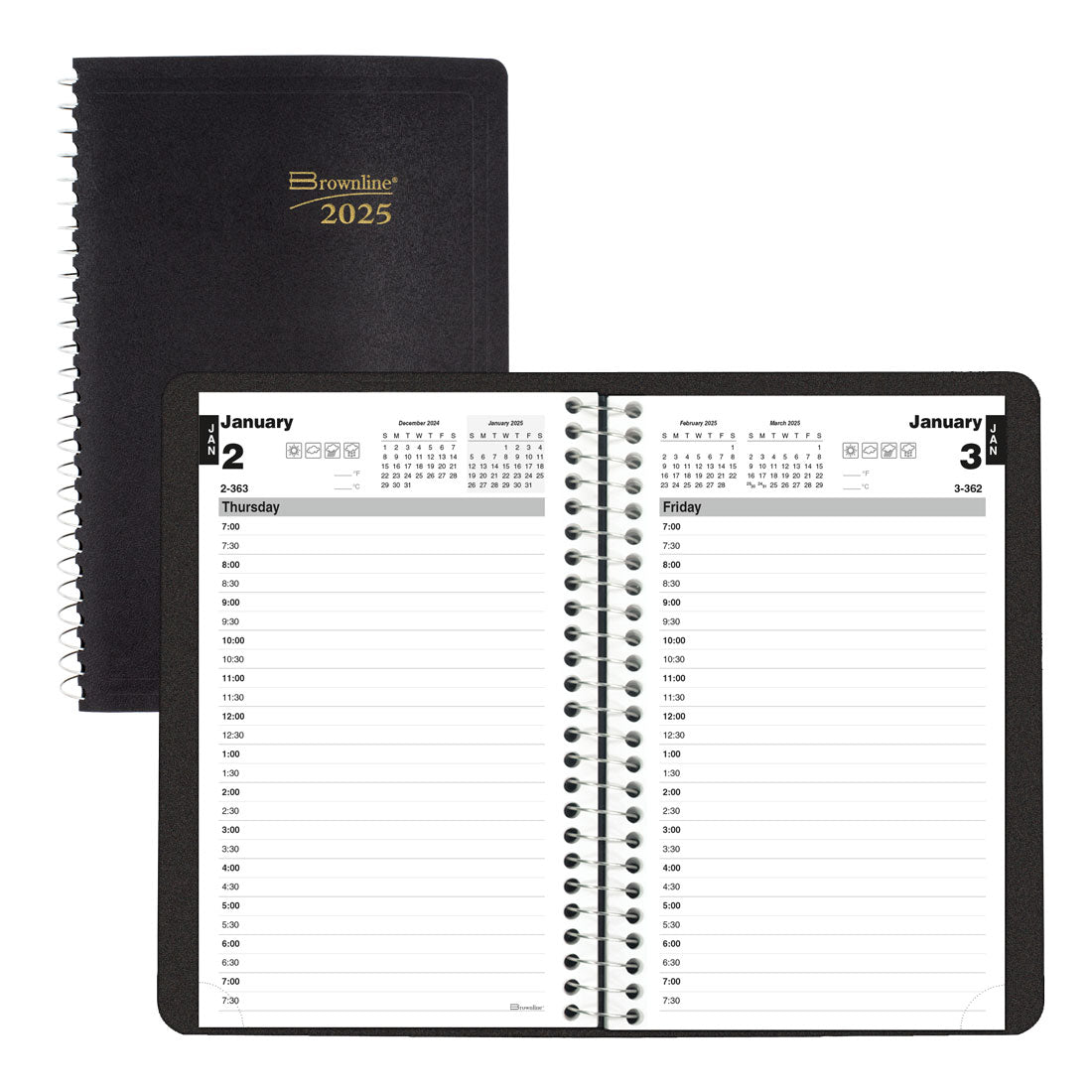 Essential Daily Planner 2025, English, Black, C2504.81T