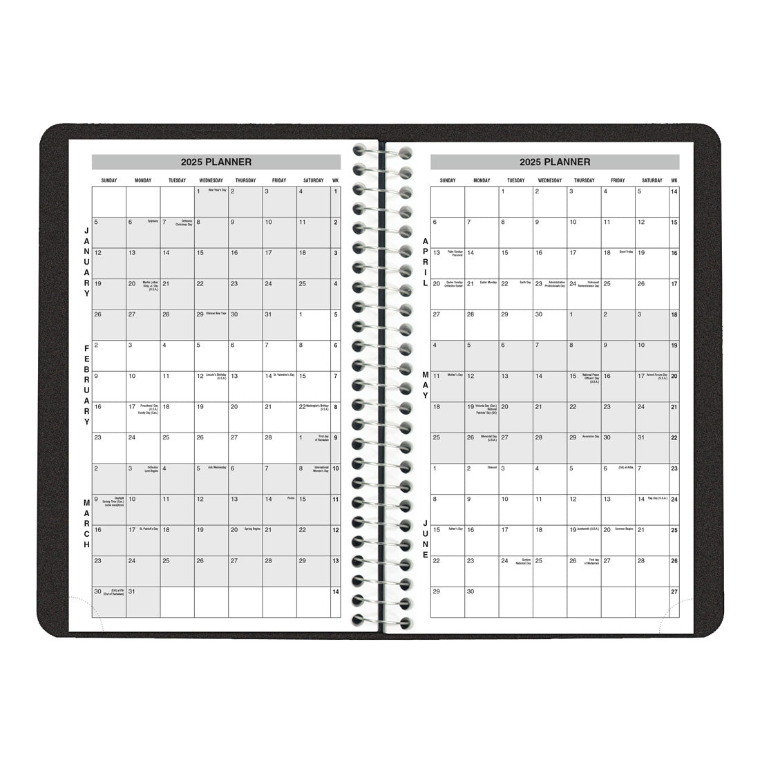 Essential Daily Planner 2025, English, Black, C2504.81T