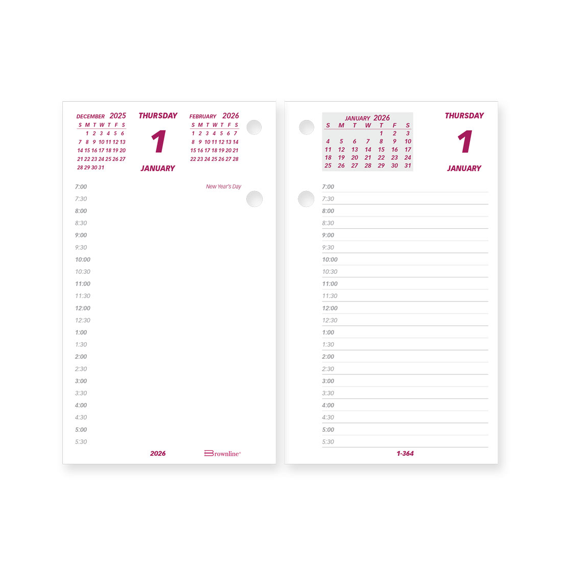 Brownline Refill 2026 for Daily Calendar Pad C2S - English C2R-26