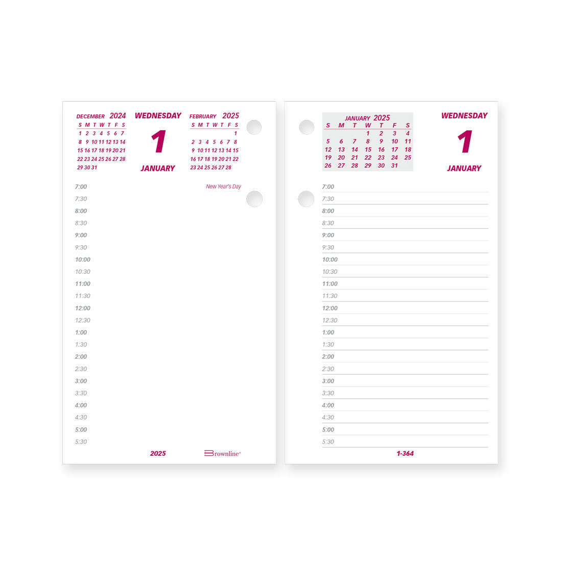 Refill 2025 for Daily Calendar Pad C2S, English, C2R