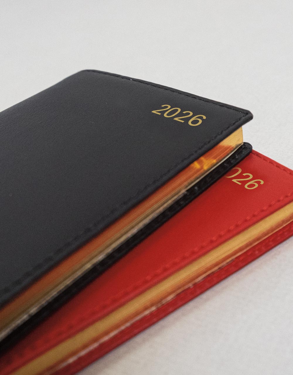 Letts of London Belgravia Slim Landscape Week to View Leather Diary with Appointments and Planners 2026 Red 26-C33SRD #colour_red