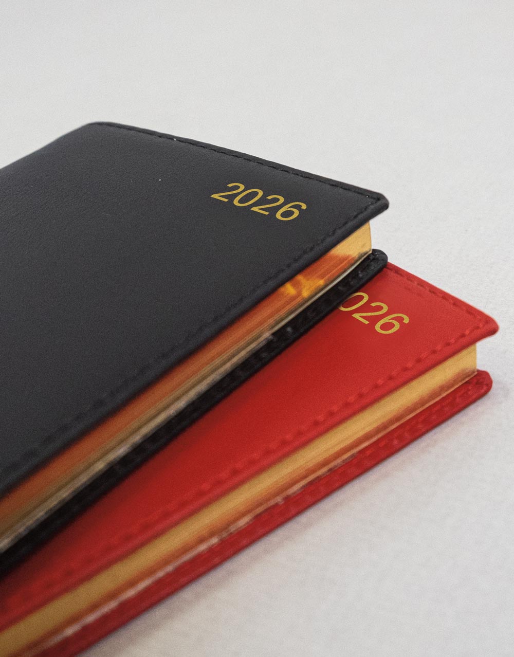 Letts of London Belgravia Slim Week to View Leather Diary with Planners 2026 - English Red 26-C33SURD #colour_red