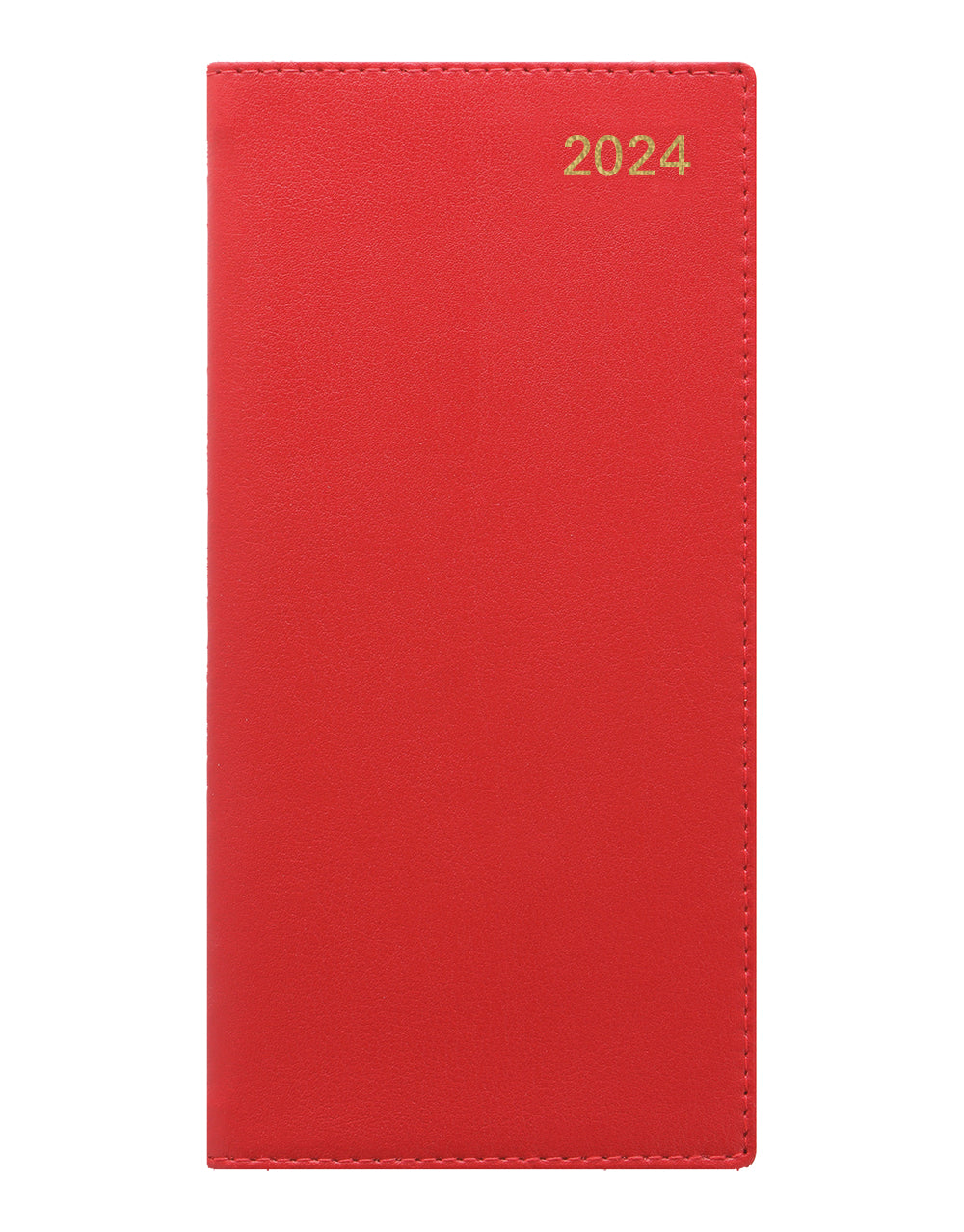Belgravia Slim Week to View Leather Diary with Planners 2024 - English#colour_red