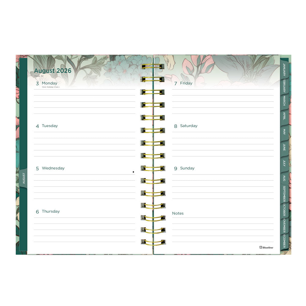 Blueline Verdant 17-Month Weekly Planner, 2026-2027, English C448017.01-27