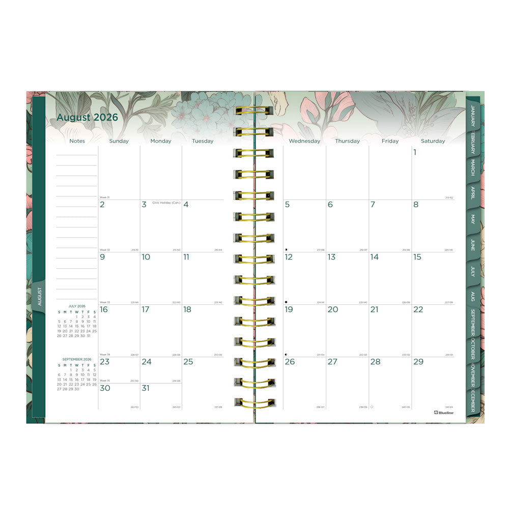 Blueline Verdant 17-Month Weekly Planner, 2026-2027, English C448017.01-27