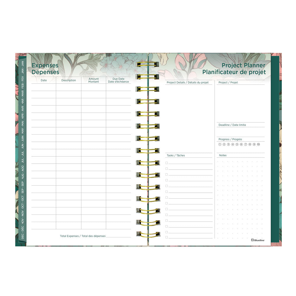 Blueline Verdant 17-Month Weekly Planner, 2026 - 2027, Bilingual (C448017.01B-27)