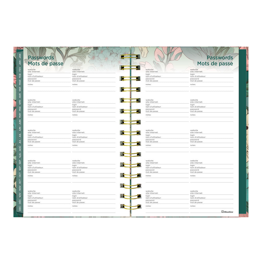 Blueline Verdant 17-Month Weekly Planner, 2026 - 2027, Bilingual (C448017.01B-27)
