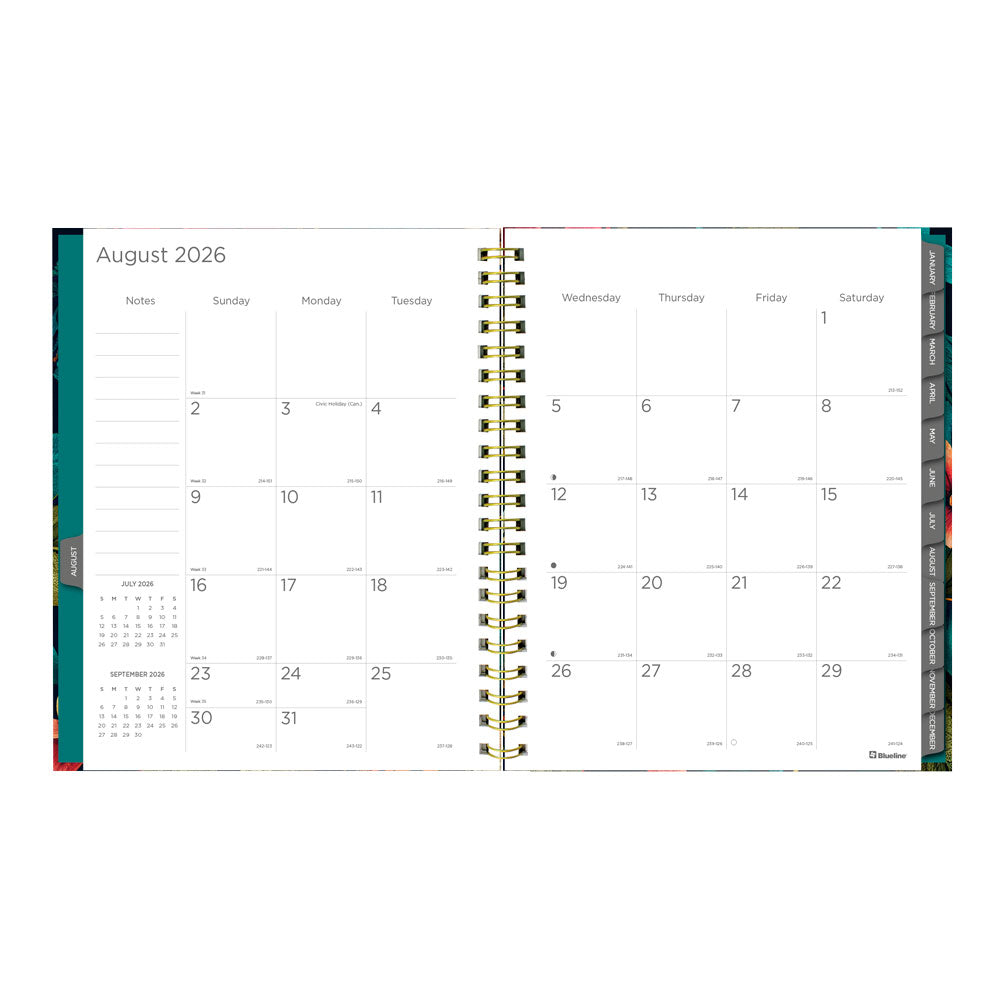 Blueline Wildflower Glow 17-Month Weekly Planner, 2026-2027, English C471117.01-27