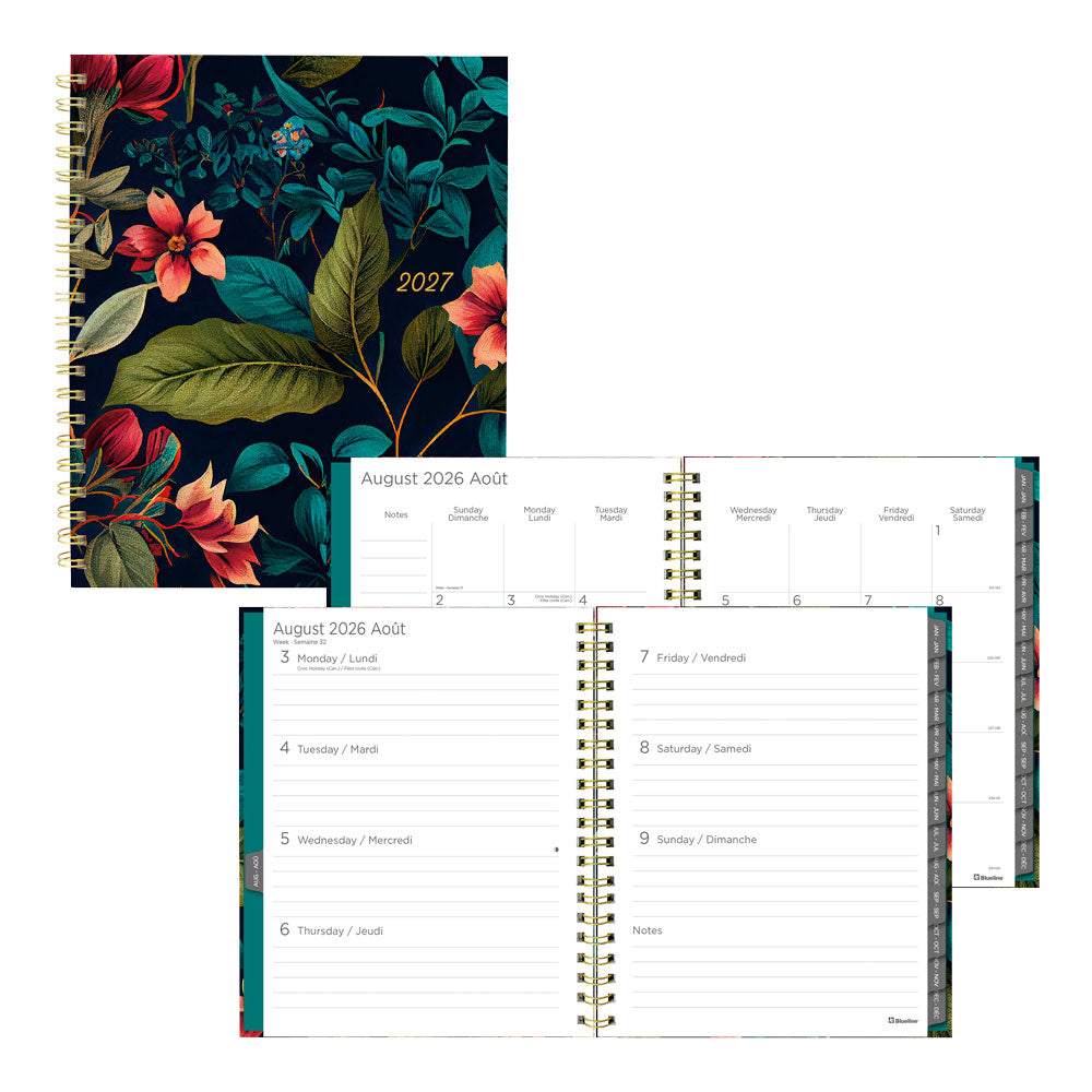 Blueline Wildflower Glow 17-Month Weekly Planner, 2026 - 2027, Bilingual (C471117.01B-27)