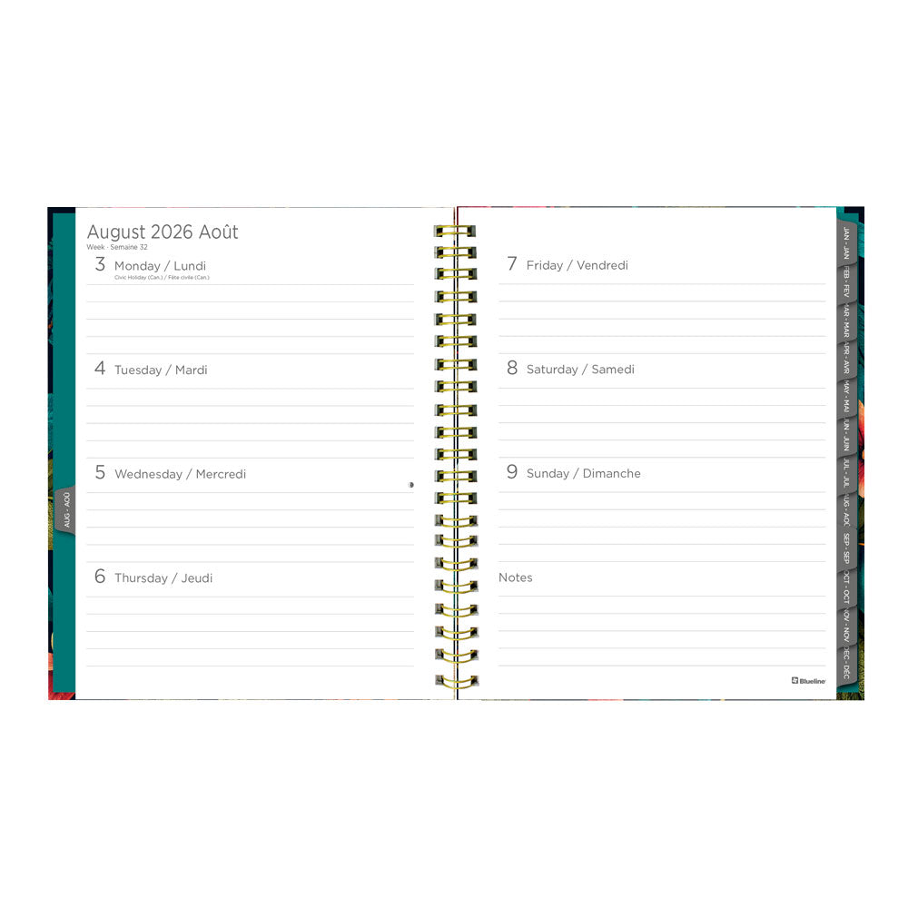 Blueline Wildflower Glow 17-Month Weekly Planner, 2026 - 2027, Bilingual (C471117.01B-27)