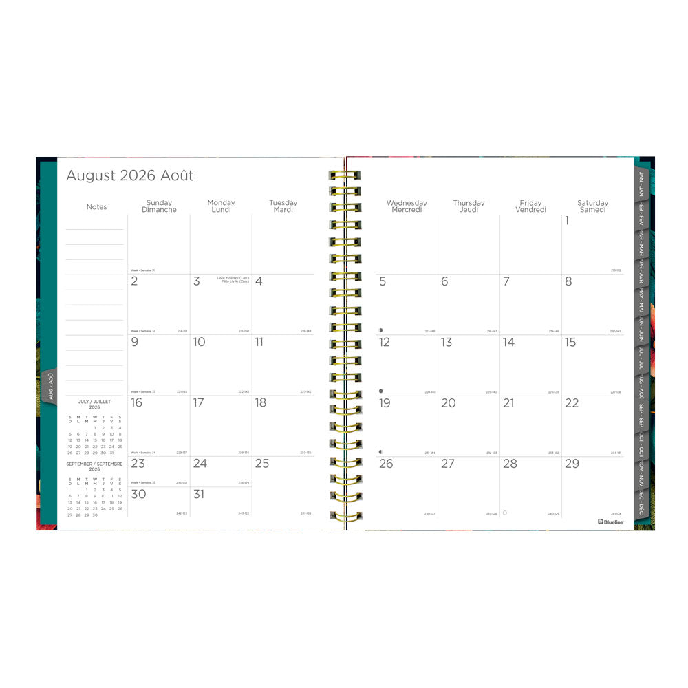 Blueline Wildflower Glow 17-Month Weekly Planner, 2026 - 2027, Bilingual (C471117.01B-27)
