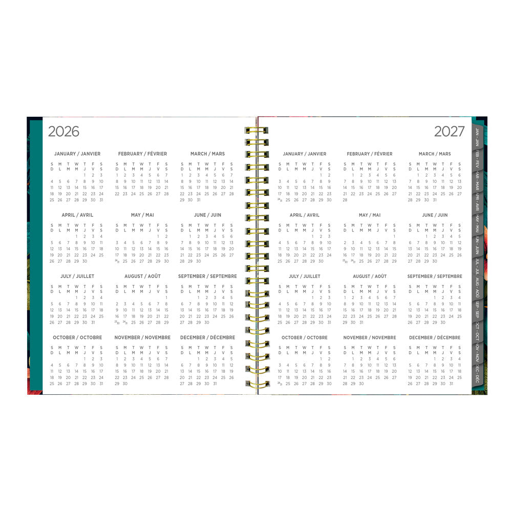 Blueline Wildflower Glow 17-Month Weekly Planner, 2026 - 2027, Bilingual (C471117.01B-27)