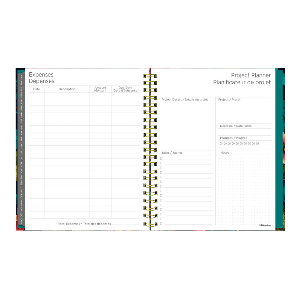 Blueline Wildflower Glow 17-Month Weekly Planner, 2026 - 2027, Bilingual (C471117.01B-27)