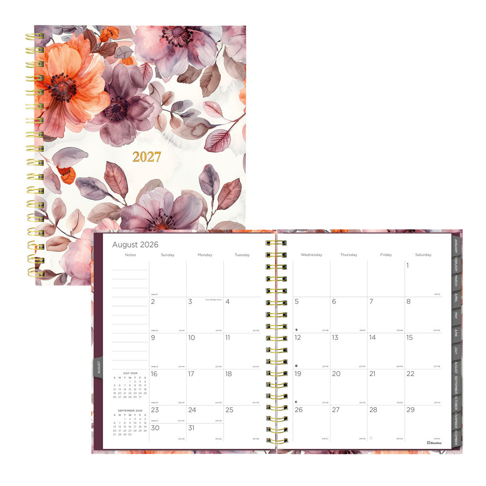 Blueline Floral Blush 17-Month Monthly Planner, 2026-2027, English C489017.01-27