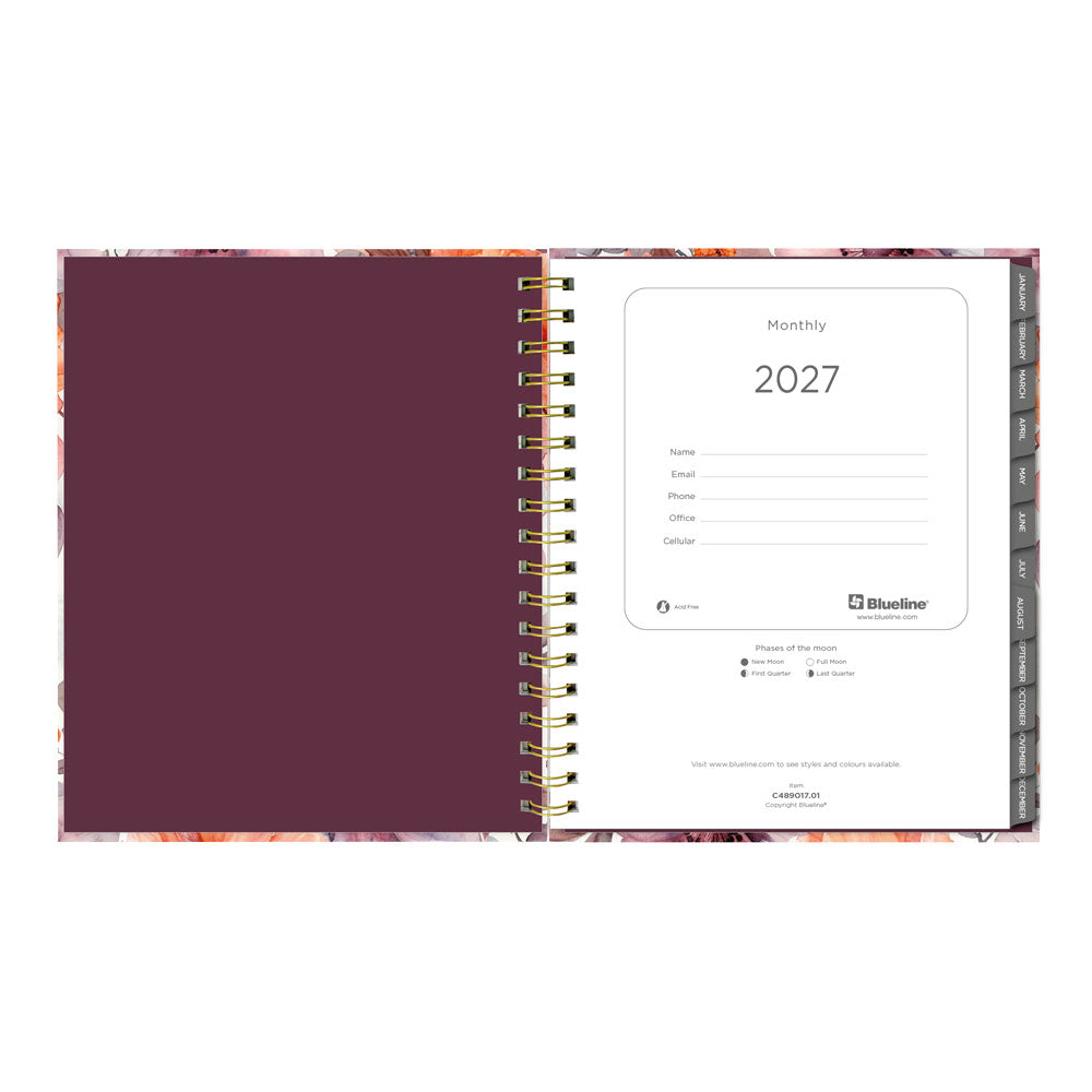 Blueline Floral Blush 17-Month Monthly Planner, 2026-2027, English C489017.01-27