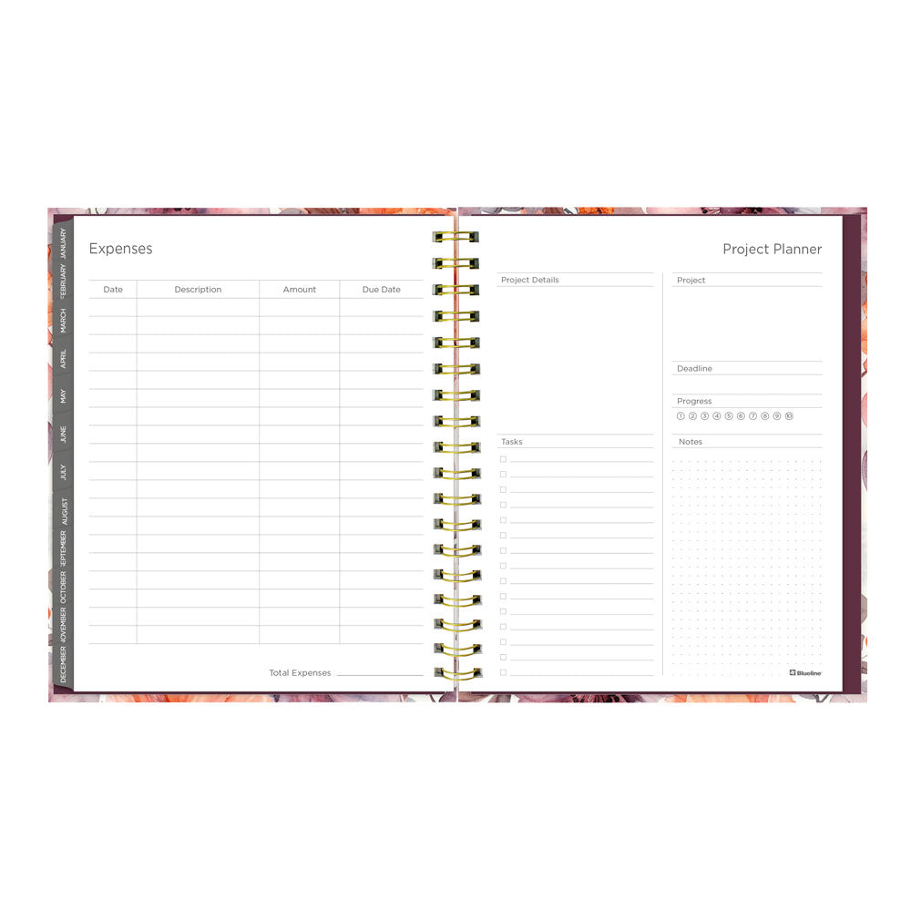 Blueline Floral Blush 17-Month Monthly Planner, 2026-2027, English C489017.01-27
