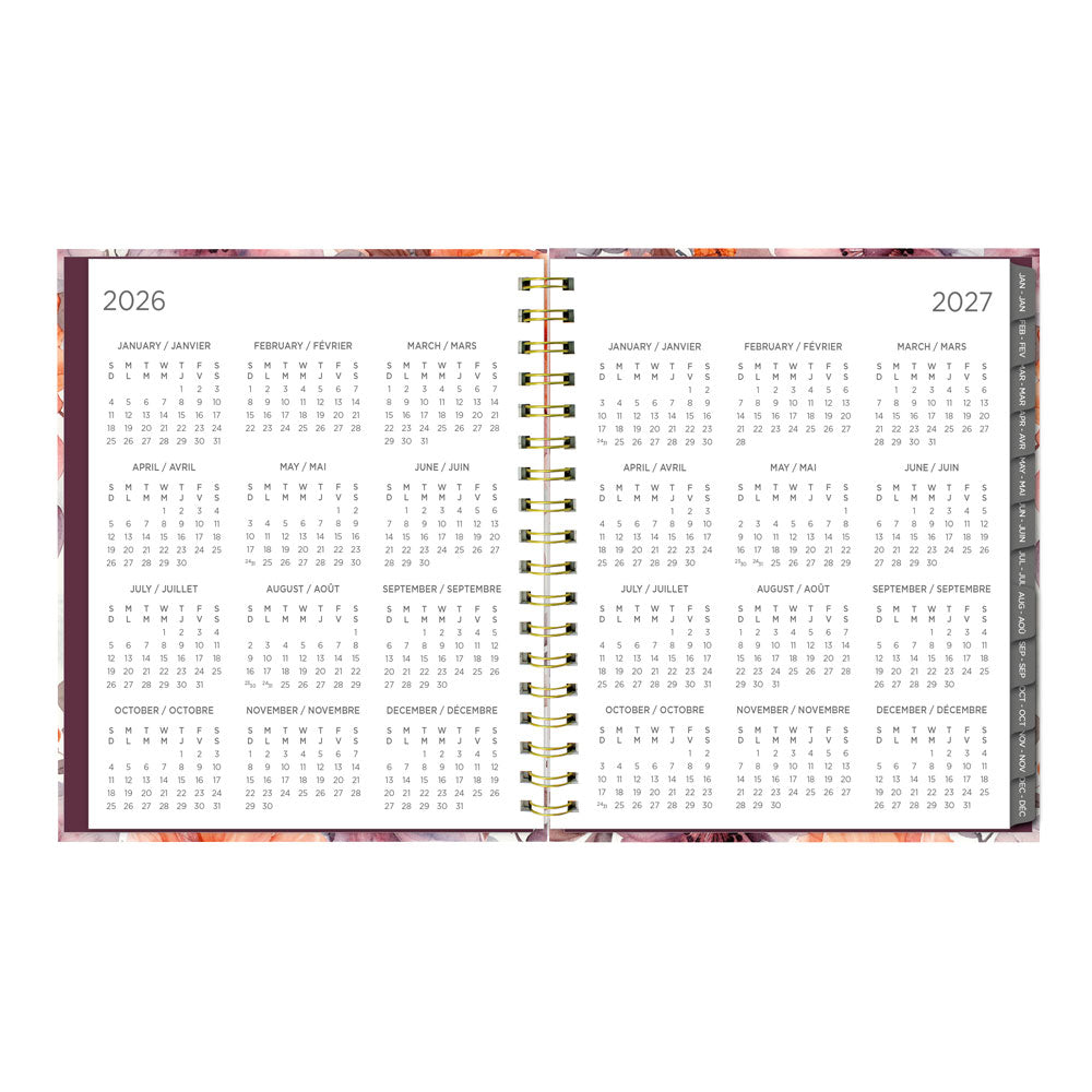 Blueline Floral Blush 17-Month Monthly Planner, 2026 - 2027, Bilingual (C489017.01B-27)