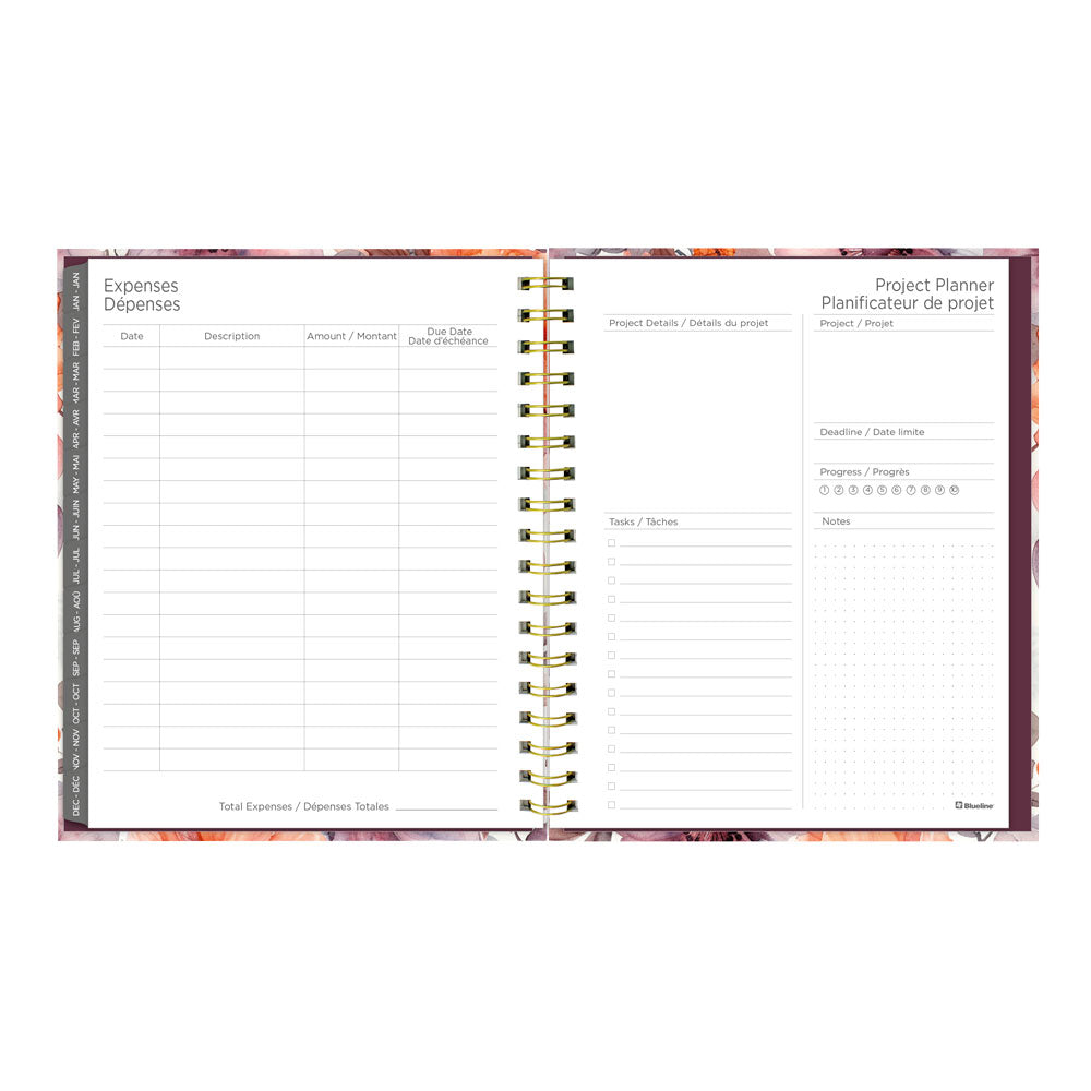Blueline Floral Blush 17-Month Monthly Planner, 2026 - 2027, Bilingual (C489017.01B-27)
