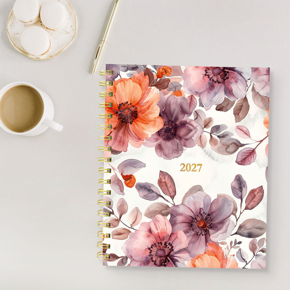 Blueline Floral Blush 17-Month Monthly Planner, 2026 - 2027, Bilingual (C489017.01B-27)