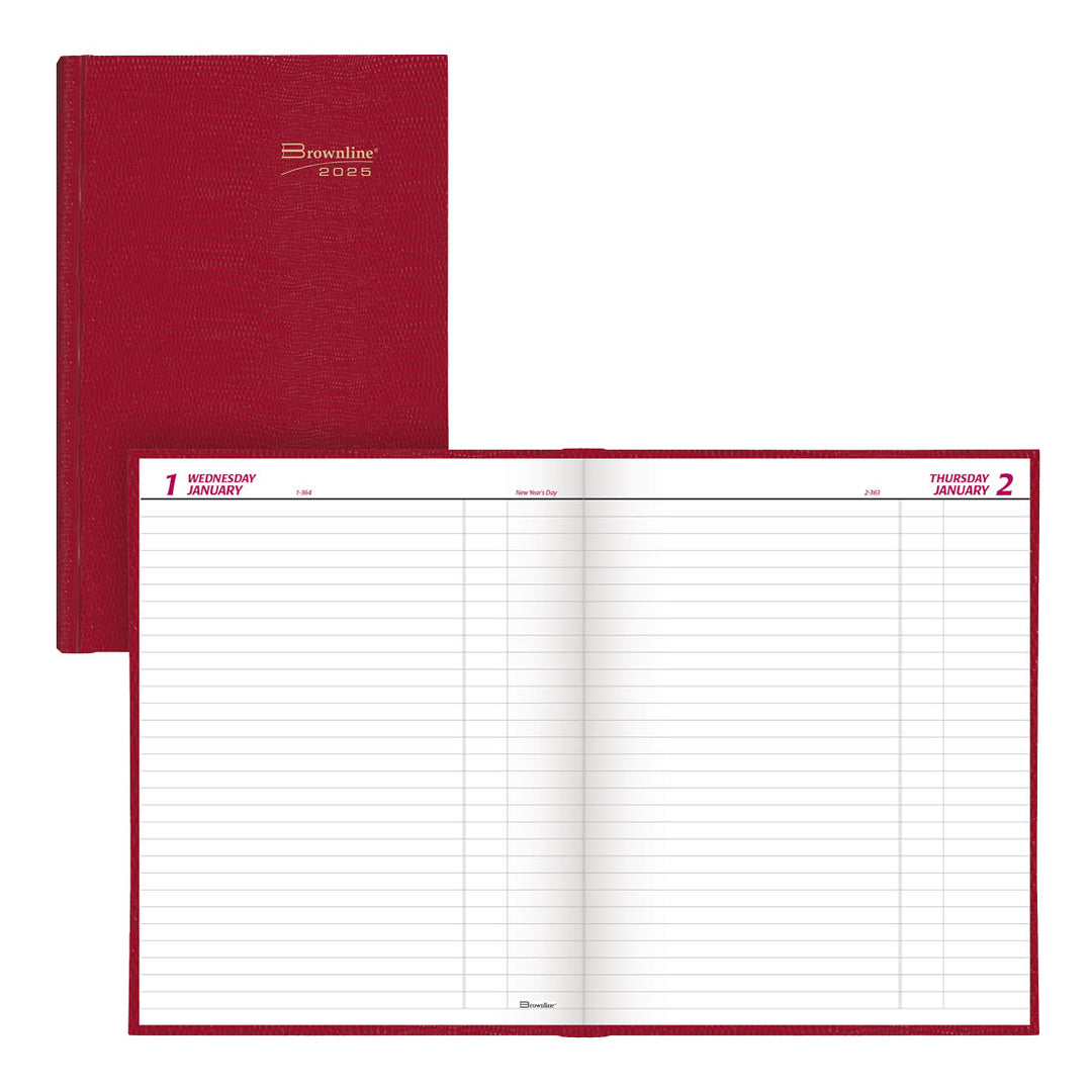 Daily Planner 2025, English (C550.RED25, C550.BLK25) Brownline