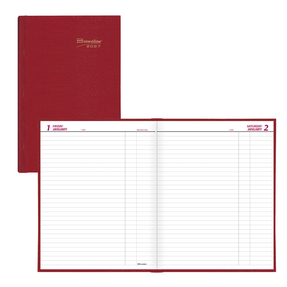 Traditional Daily Untimed Planner, 2027, English Red C550.RED-27
