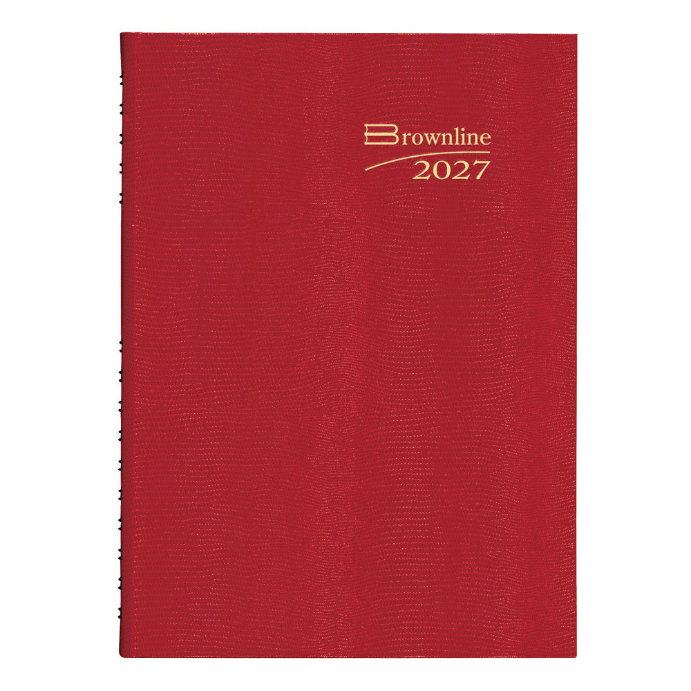 Brownline CoilPro™ Daily Untimed Planner, 2027, English, Bright Red C550C.RED-27