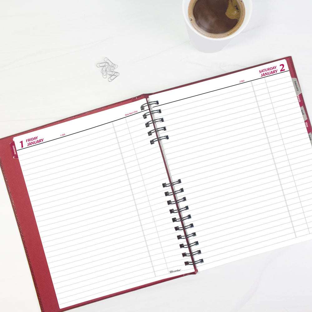 Brownline CoilPro™ Daily Untimed Planner, 2027, English, Bright Red C550C.RED-27