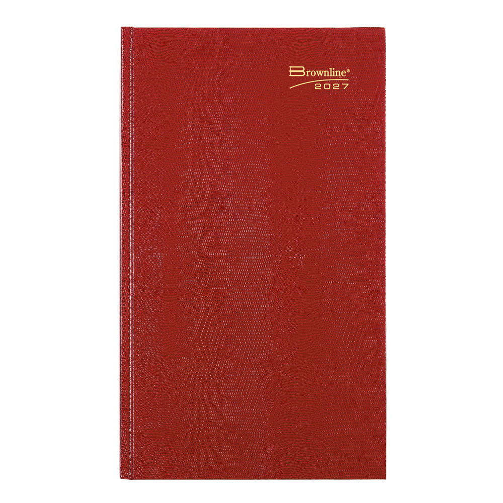 Traditional Daily Untimed Planner, 2027, English Red C551.RED-27 - Brownline
