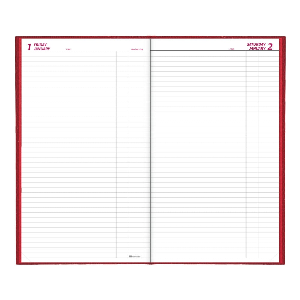 Traditional Daily Untimed Planner, 2027, English Red C551.RED-27 - Brownline