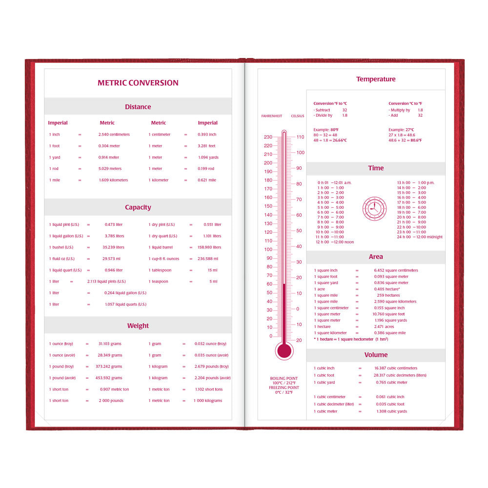 Traditional Daily Untimed Planner, 2027, English Red C551.RED-27 - Brownline