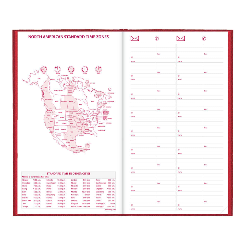 Traditional Daily Untimed Planner, 2027, English Red C551.RED-27 - Brownline