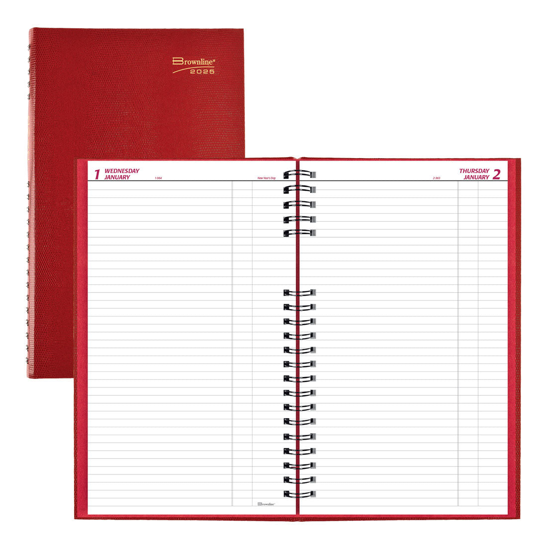 CoilPro Daily Planner 2025, English, Red, C551C.RED