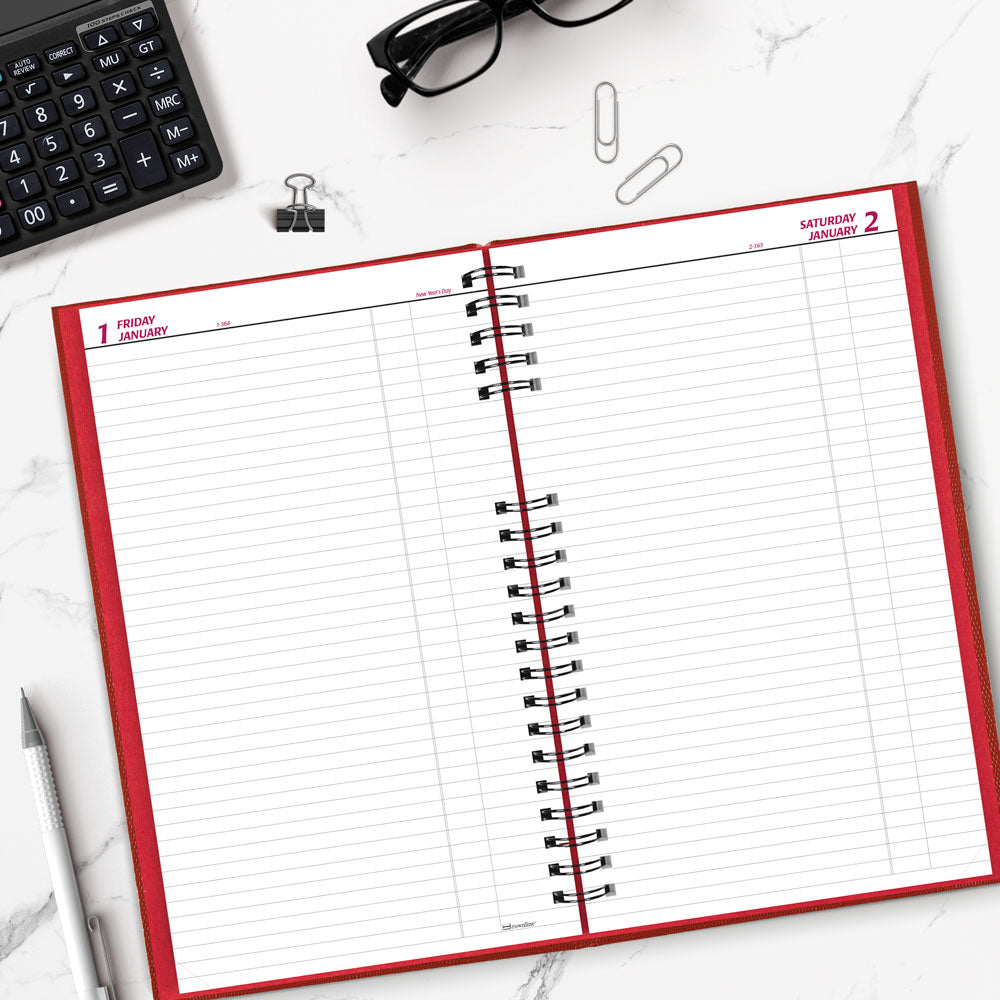 Brownline CoilPro™ Daily Untimed Planner, 2027, English, Bright Red C551C.RED-27