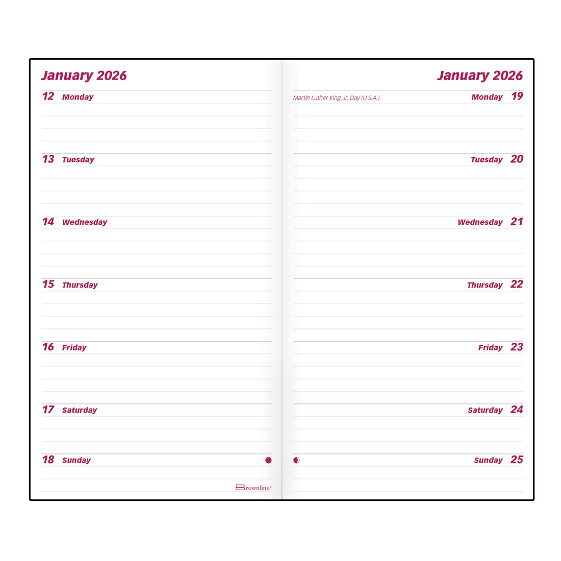 Brownline Essential Two-Week Pocket Planner 2026, English C5626.81Z-26