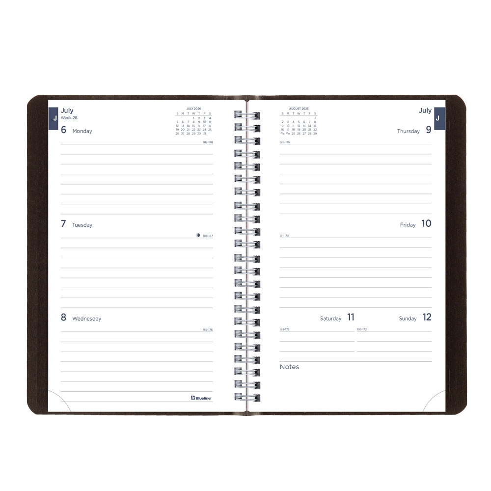 Blueline Academic Weekly Planner, Classic Black, 2026-2027 - English CA101.BLK