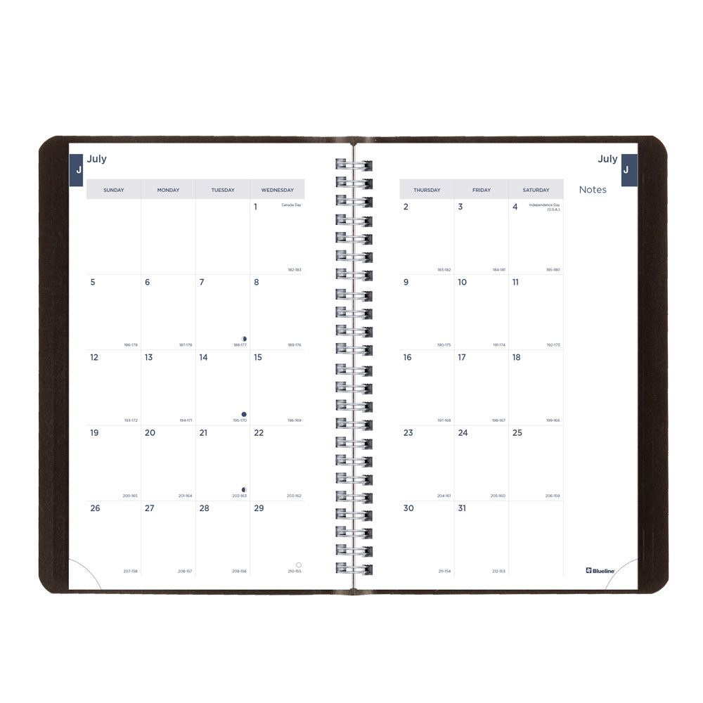 Blueline Academic Weekly Planner, Classic Black, 2026-2027 - English CA101.BLK