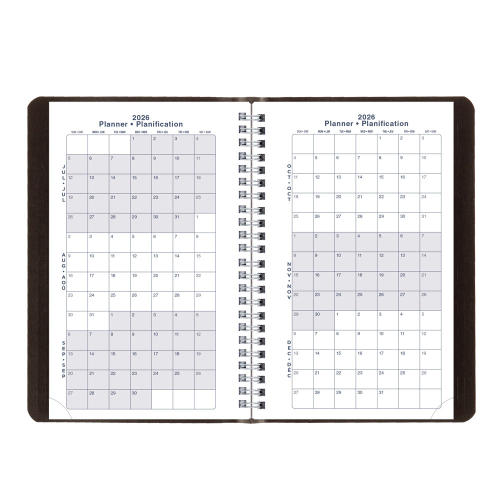 Blueline Academic Weekly Planner, Classic Black, 2026-2027 - Bilingual CA101B.BLK