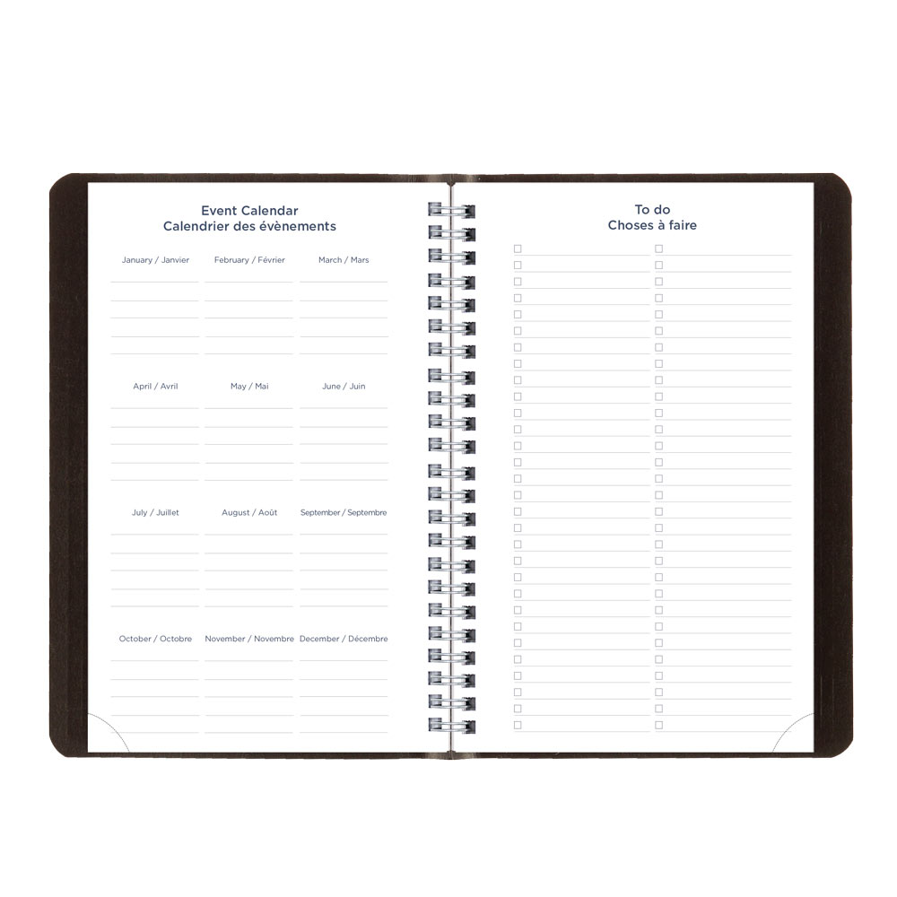 Blueline Academic Weekly Planner, Classic Black, 2026-2027 - Bilingual CA101B.BLK
