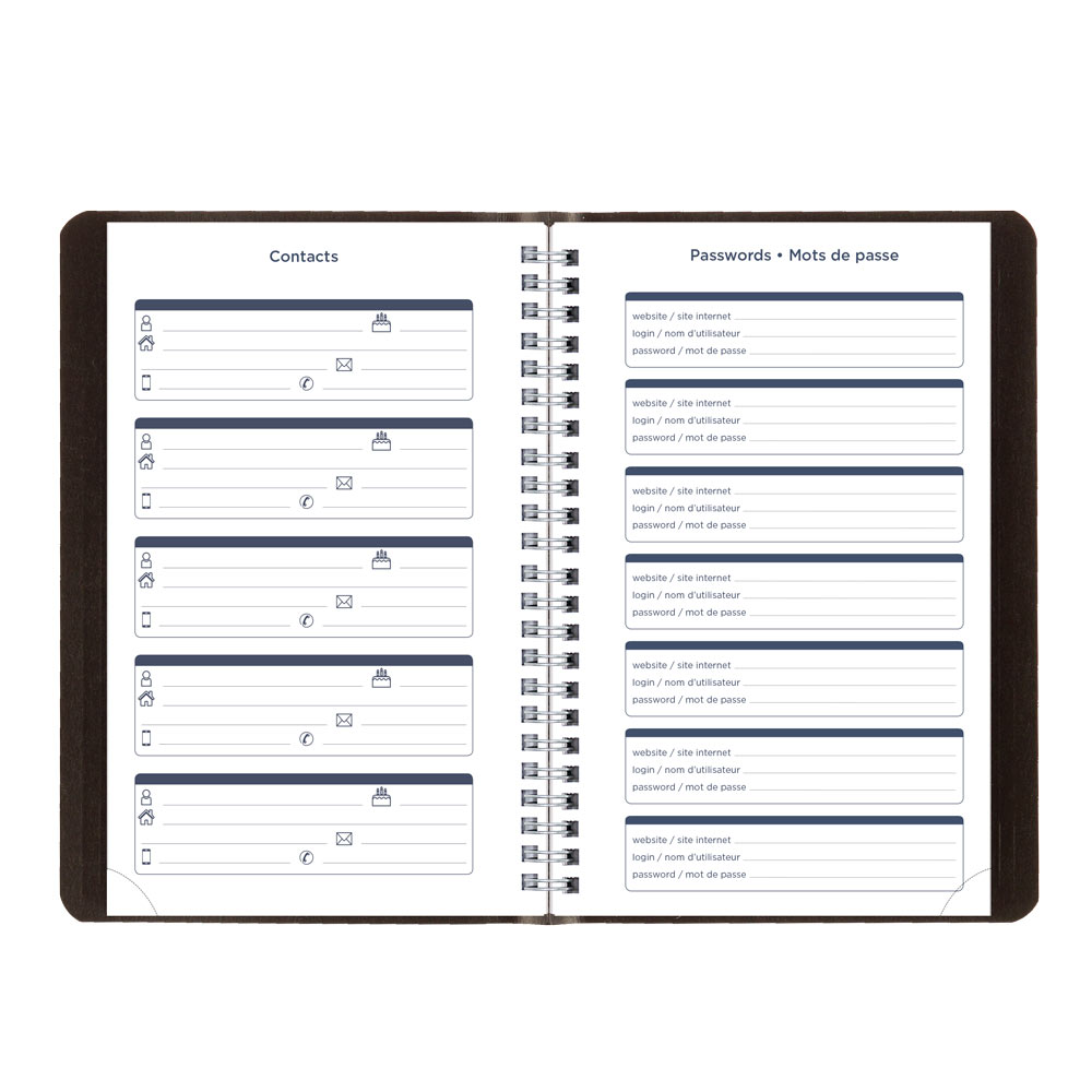 Blueline Academic Weekly Planner, Classic Black, 2026-2027 - Bilingual CA101B.BLK