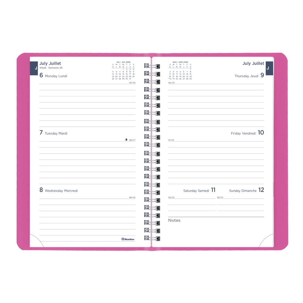 Blueline Academic Weekly Planner, Fashion, 2026-2027 - Bilingual CA101BF.01 #colour_fashion-pink