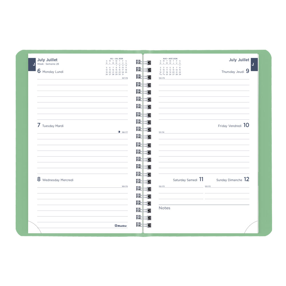 Blueline Academic Weekly Planner, Fashion, 2026-2027 - Bilingual CA101BF.03 #colour_fashion-green