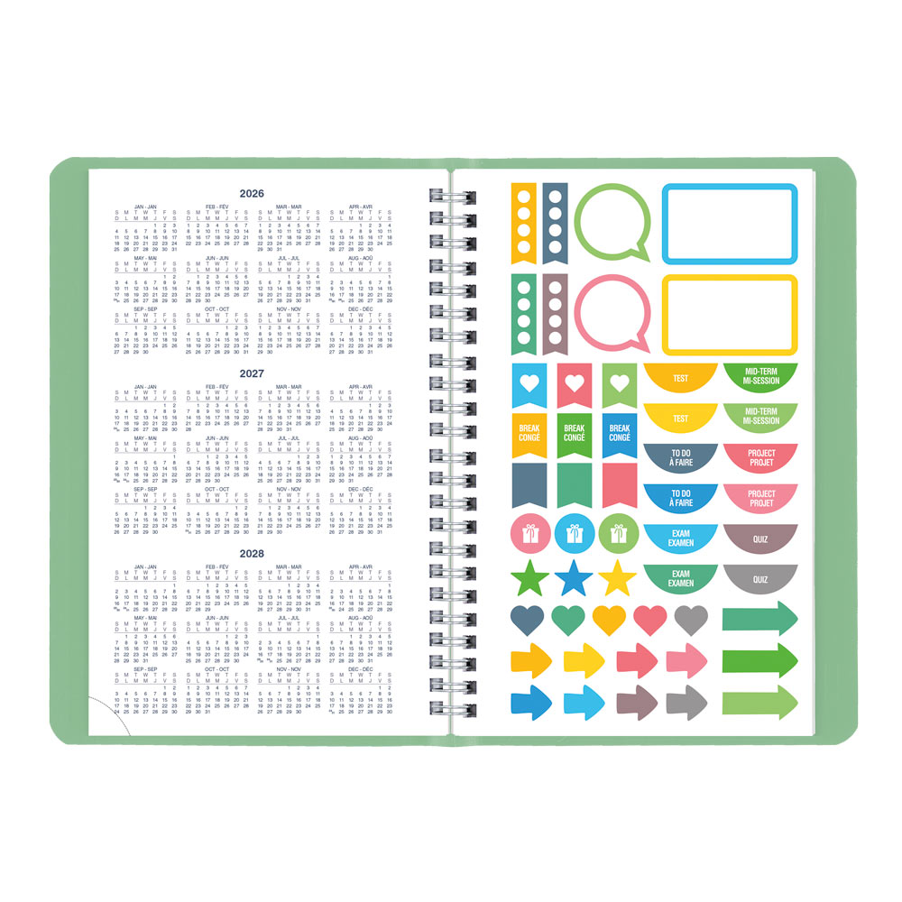 Blueline Academic Weekly Planner, Fashion, 2026-2027 - Bilingual CA101BF.03 #colour_fashion-green