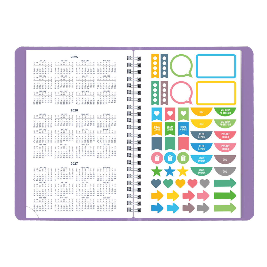 Academic Weekly Planner, Fashion, 2025-2026 - Bilingual - Blueline CA101BF-26 #colour_fashion purple