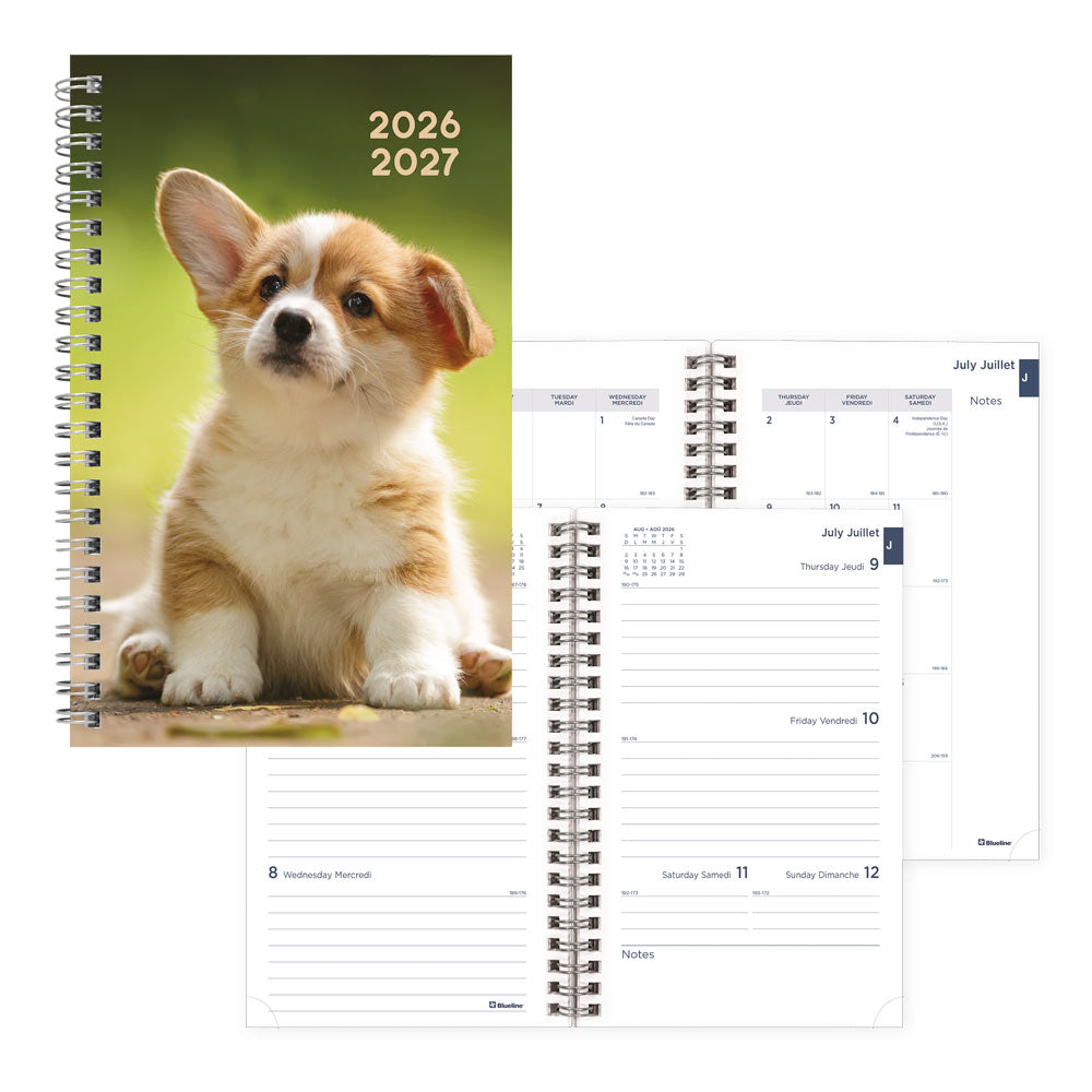 Blueline Academic Weekly Planner, Animal, 2026-2027 - Bilingual CA114BPA.02 #colour_dog